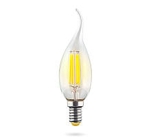 Лампа светодиодная Voltega E14 6W 2800К свеча на ветру прозрачная VG10-CW1E14warm6W-F 7017