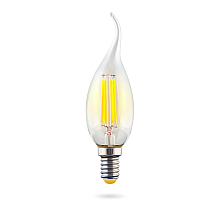 Лампа светодиодная Voltega E14 6W 2800К свеча на ветру прозрачная VG10-CW1E14warm6W-F 7017