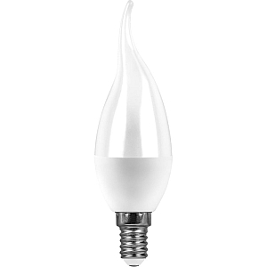 Лампа светодиодная Feron LB-97 Свеча на ветру E14 7W 6400K 38135
