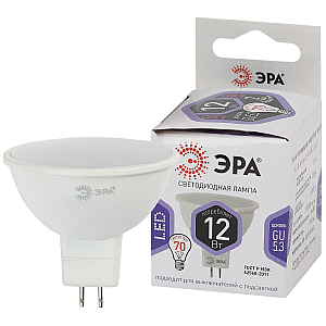 Лампа светодиодная Эра GU5.3 12W 6000K LED MR16-12W-860-GU5.3 Б0049075
