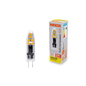 Светодиодная лампа WOLTA 3Вт 3000K G4 матовая WSTD-JC-12V3W3KG4-P