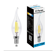 Лампа светодиодная Feron LB-714 Свеча на ветру E14 11W 6400K 38237