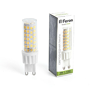 Лампа светодиодная Feron G9 13W 4000K капсульная LB-436 38153