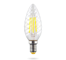 Лампа светодиодная Voltega E14 6W 4000К свеча прозрачная VG10-CC1E14cold6W-F 7028