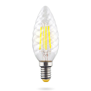Лампа светодиодная Voltega E14 6W 4000К свеча прозрачная VG10-CC1E14cold6W-F 7028