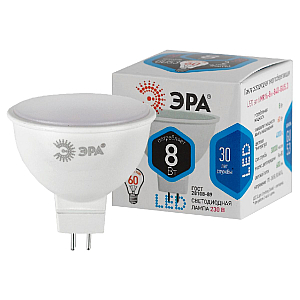 Лампа светодиодная Эра GU5.3 8W 4000K LED MR16-8W-840-GU5.3 Б0020547