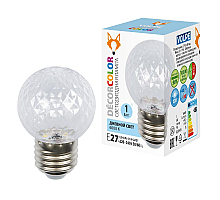 Лампа светодиодная Volpe Decor color LED-D45-1W/6000K/E27/CL/С PINEAPPLE UL-00010065