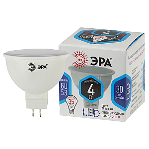 Лампа светодиодная Эра GU5.3 4W 4000K LED MR16-4W-840-GU5.3 Б0017747