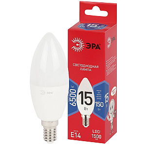 Лампа светодиодная Эра RED LINE LED B35-15W-865-E14 R 15Вт свеча Б0070091