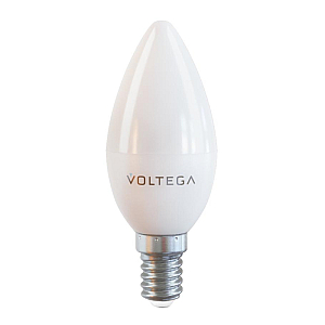 Лампа светодиодная Voltega E14 7W 4000К свеча матовая VG2-C37E14cold7W 7049
