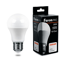 Лампа светодиодная Feron E27 20W 4000K груша матовая LB-1020 38042