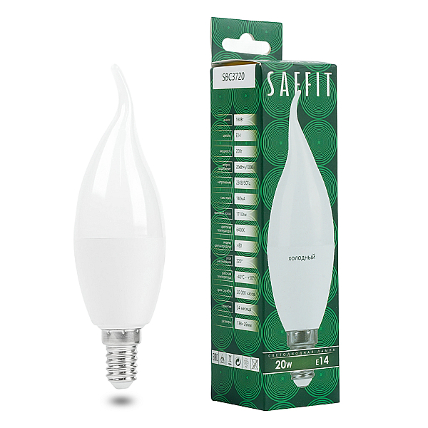 Лампа светодиодная Saffit E14 20W 6400K матовая SBC3720 55276
