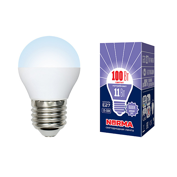 Лампа светодиодная (UL-00003833) Volpe E27 11W 6500K матовая LED-G45-11W/DW/E27/FR/NR