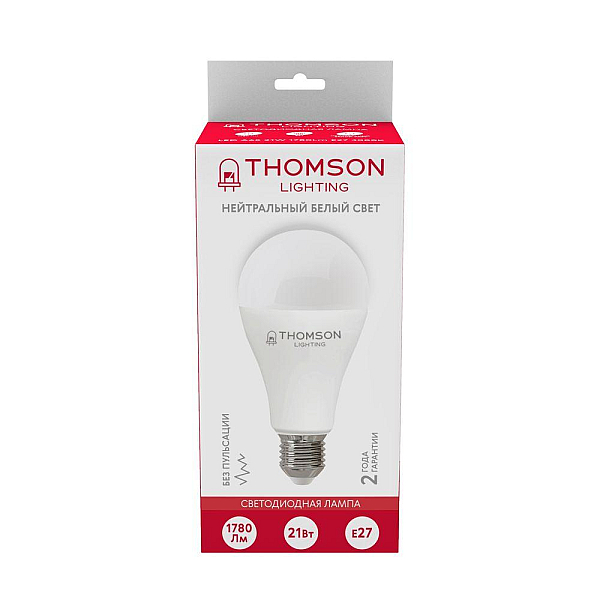 Лампа светодиодная Thomson E27 21W 4000K груша матовая TH-B2100