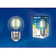 Лампа светодиодная филаментная (UL-00002201) Uniel E14 6W 3000K прозрачная LED-G45-6W/WW/E14/CL GLA01TR