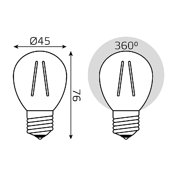 Лампа светодиодная Gauss Filament Elementary E27 12W 2700K 52212