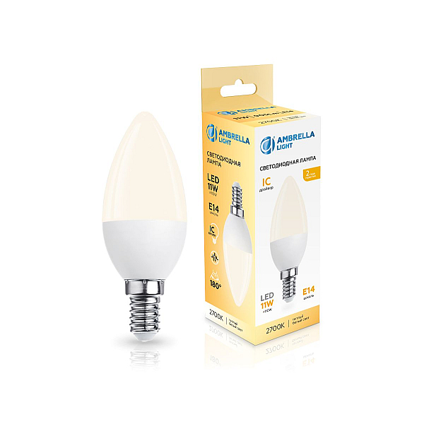 Лампа светодиодная Свеча C37 11W 2700K Ambrella light Bulding 371113