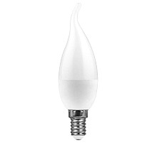 Лампа светодиодная Feron E14 9W 6400K свеча на ветру LB-570 38136