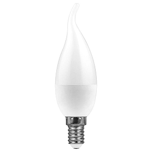 Лампа светодиодная Feron E14 9W 6400K свеча на ветру LB-570 38136