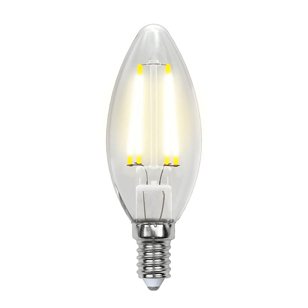 Лампа светодиодная филаментная (UL-00001373) Uniel E14 6W 4000K прозрачная LED-C35-6W/NW/E14/CL PLS02WH
