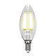 Лампа светодиодная филаментная (UL-00001373) Uniel E14 6W 4000K прозрачная LED-C35-6W/NW/E14/CL PLS02WH