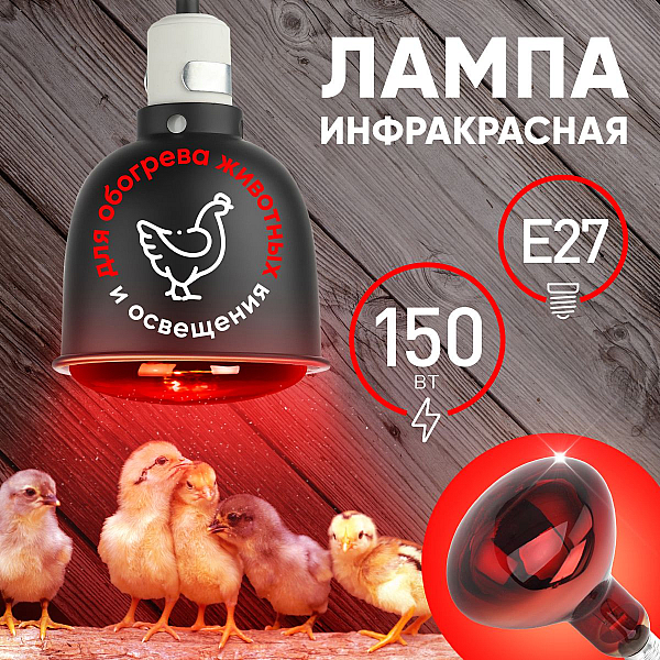 Лампа накаливания ЭРА R127 150W 1982K красная ИКЗК 230-150 R127 Б0042981