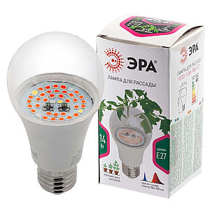 Фитолампа для растений светодиодная ЭРА E27 14W 1300K FITO-14W-RB-E27 Б0050602