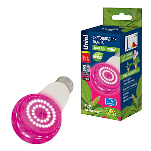 Лампа для растений Uniel LED-A60-15W/SPSB/E27/CL PLP30WH UL-00010107