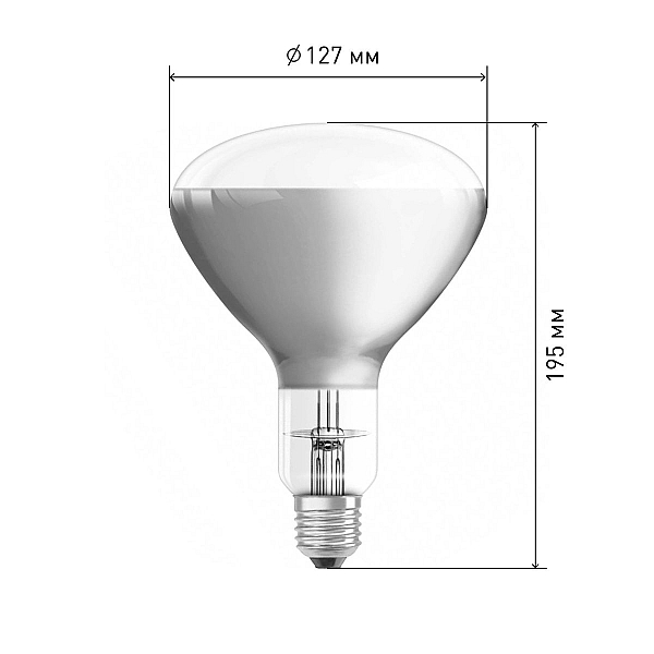 Лампа накаливания ЭРА E27 250W 2596K зеркальная ИКЗ 220-250 R127 E27 Б0042991