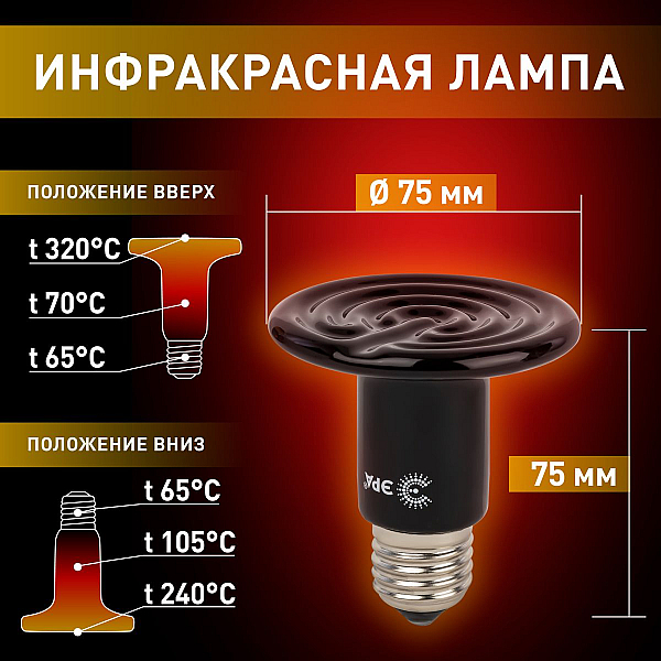 Инфракрасная лампочка ЭРА 50W Fito-50W-НQ Б0052714