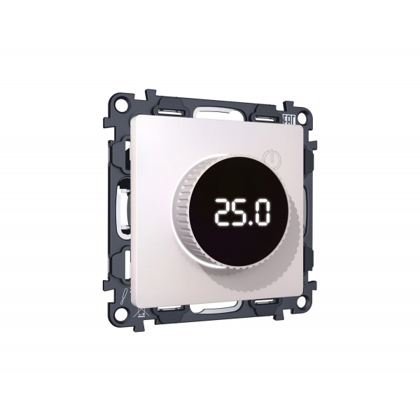 Комплект механизма терморегулятора с цифровым дисплеем с подсветкой и датчиком для теплого пола 16A-250V Alfa Жемчуг Quant Ambrella Volt MA205810 (AP2058, VM1385)