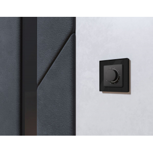 Комплект механизма терморегулятора с датчиком для теплого пола с подсветкой 16A-250V Alfa Графит мягкое касание Quant Ambrella Volt MA905710 (AP9057, VM1381)