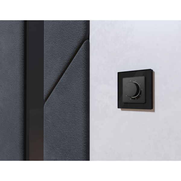 Комплект механизма терморегулятора с датчиком для теплого пола с подсветкой 16A-250V Alfa Графит мягкое касание Quant Ambrella Volt MA905710 (AP9057, VM1381)