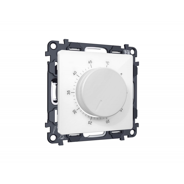 Комплект механизма терморегулятора с датчиком для теплого пола с подсветкой 16A-250V Alfa Белый глянец Quant Ambrella Volt MA105710 (AP1057, VM1381)