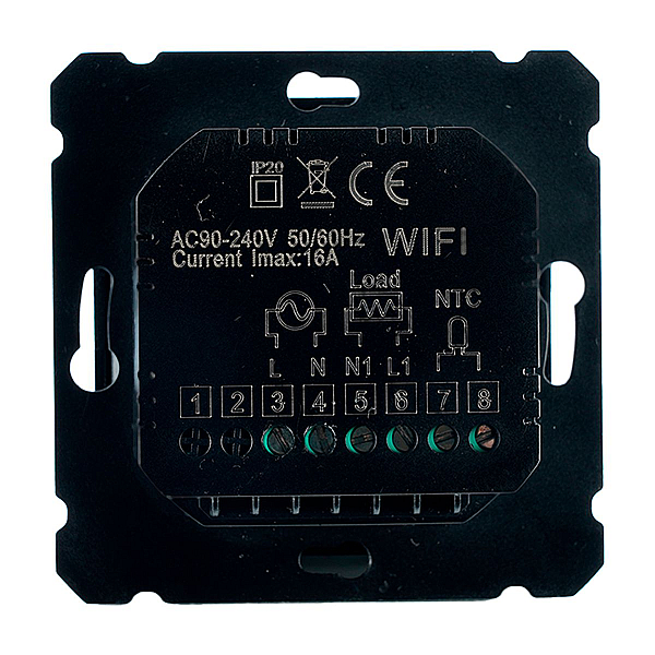 Терморегулятор Wi-Fi (механизм), Stekker, 250В, 3500Вт Катрин, GLS00-7119-05, черный 50375