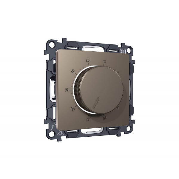 Комплект механизма терморегулятора с датчиком для теплого пола с подсветкой 16A-250V Alfa Темная бронза матовый Quant Ambrella Volt MA635710 (AP6357, VM1381)