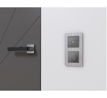 Комплект механизма терморегулятора с датчиком для теплого пола с подсветкой 16A-250V Alfa Антрацит серый Quant Ambrella Volt MA655710 (AP6557, VM1381)