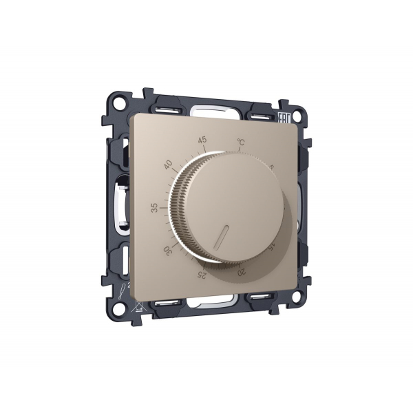 Комплект механизма терморегулятора с датчиком для теплого пола с подсветкой 16A-250V Alfa Серо-бежевый матовый Quant Ambrella Volt MA365710 (AP3657, VM1381)