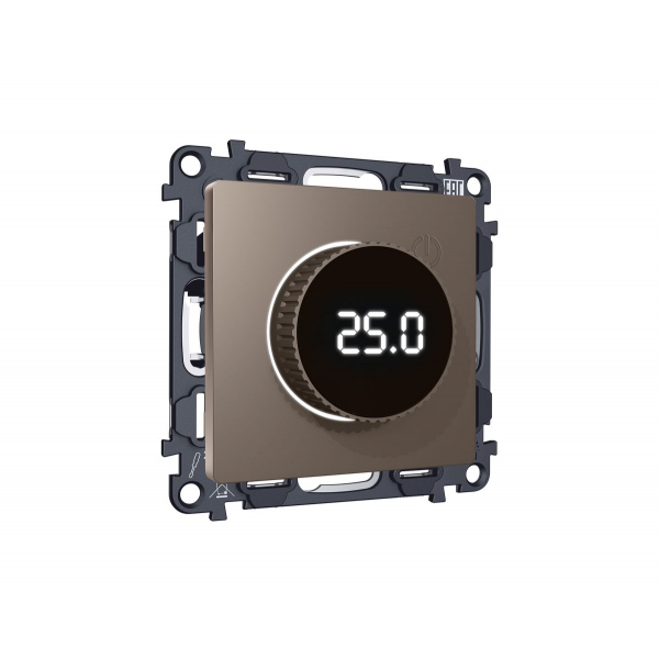 Комплект мех-ма термор-ра с цифровым дисплеем с подсветкой и датчиком для теплого пола Alfa Темная бронза матовый Quant Ambrella Volt MA635810 (AP6358, VM1385)