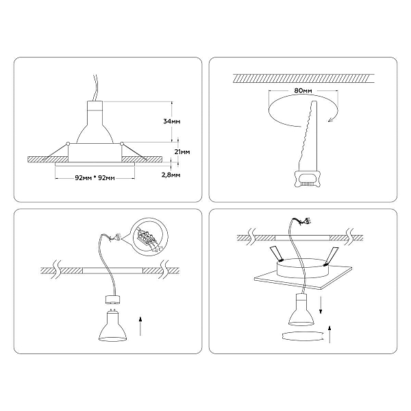 Встраиваемый светильник Ambrella light Techno Spot Standard Tech A8927