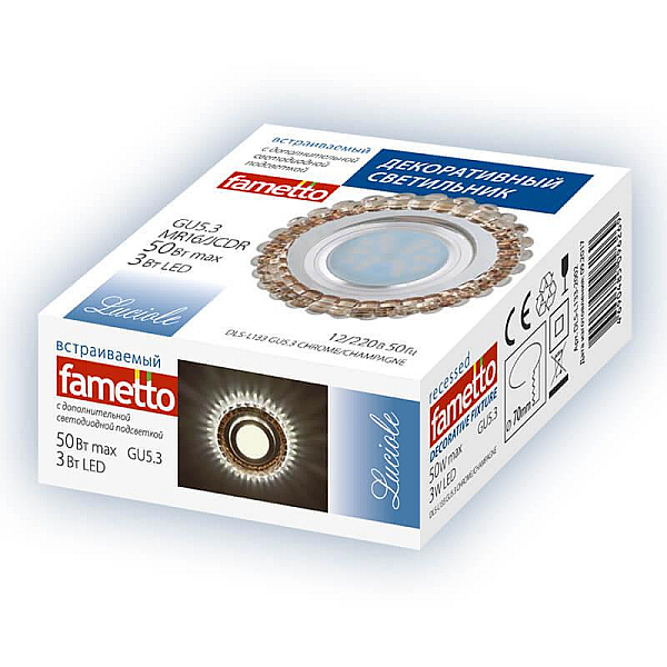 Встраиваемый светильник Fametto Luciole DLS-L132 GU5.3 Chrome/Gold