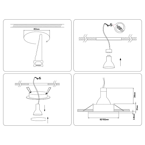 Встраиваемый точечный светильник MR16 AMBRELLA LIGHT TECHNO SPOT A8924