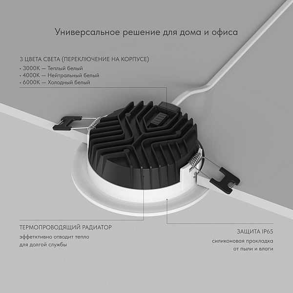 Встраиваемый светильник Denkirs Versa DK2461-WH