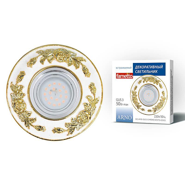 Встраиваемый светильник Fametto Arno DLS-A105 GU5.3 Chrome/White+Gold