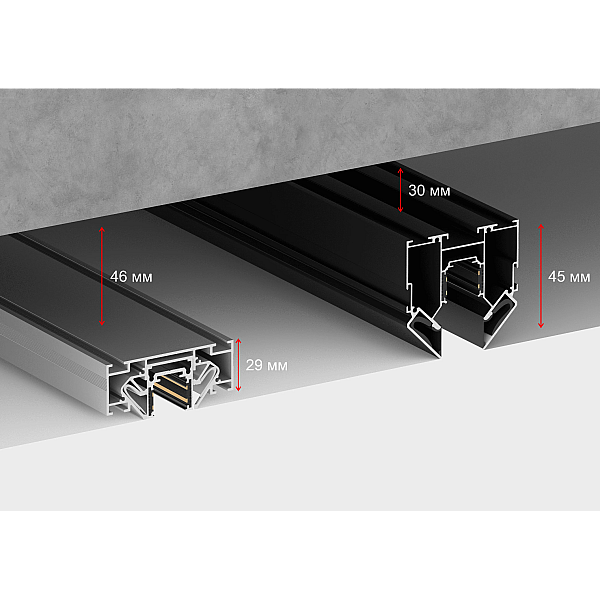 Профиль-адаптер для монтажа в натяжной потолок магнитного шинопровода SPACE EASY Crystal Lux CLT 0.224 05 2000 AL