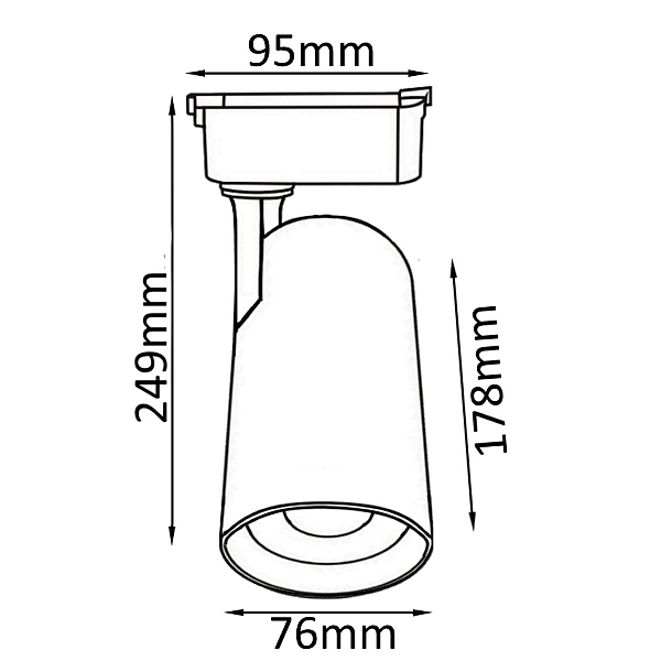 Трековый светильник однофазный Crystal Lux CLT 0.31 006 30W BL