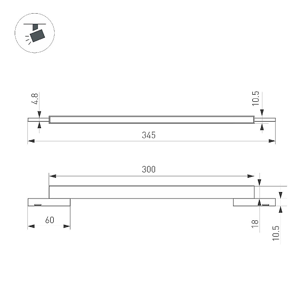 Трековый светодиодный светильник Arlight Mag-Microcosm-Flat-L300-8W Warm3000 043271