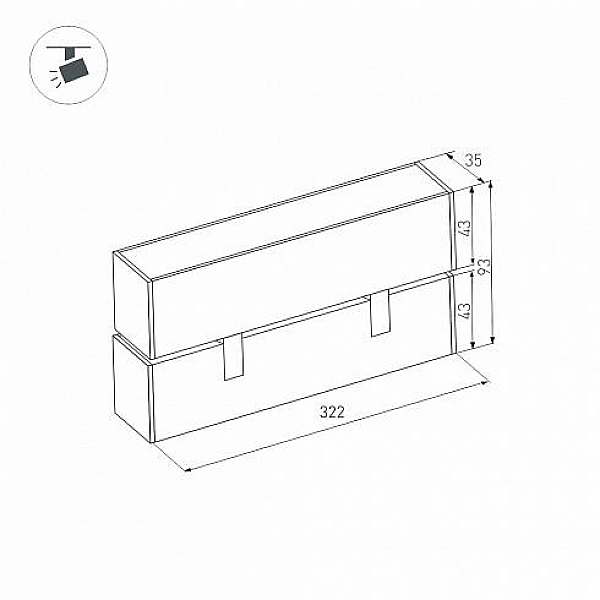 Трековый светодиодный светильник для магнитного шинопровода Arlight Mag-Laser-Fold-45-S320-12W Warm3000 026972