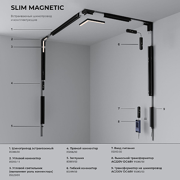Трековый магнитный светильник Elektrostandard Slim Magnetic 4690389206481 85006/01 a067377