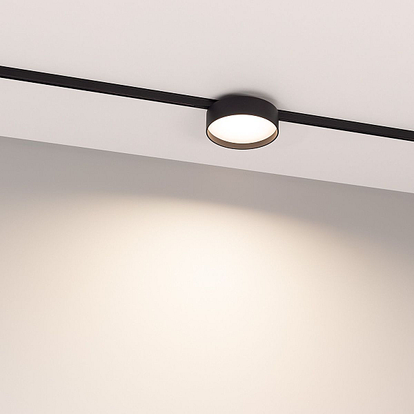 Трековый магнитный светильник Arlight MAG-MICROCOSM-RONDO-R113-12W Warm2700 (BK, 100 deg, 24V) 055471